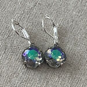 Lunar Glow Swarovski Cushion Cut Earrings Sterling S…